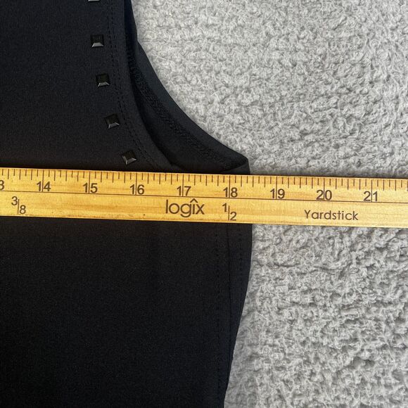 Catherine Tank Top Womens Medium Black Square Studs Pullover Wide Strap Stretch - Picture 11 of 11